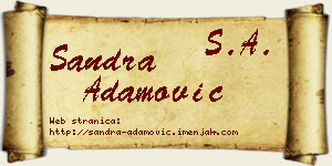 Sandra Adamović vizit kartica
